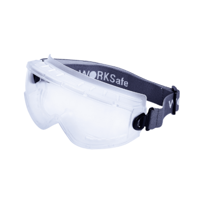 WORKSAFE E301101 STRIKE, FROSTED CLEAR FRAME, CLEAR HC/AF LENS, LIGHT GREY WORKSAFE HEADBAND