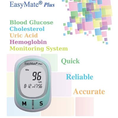 4 in 1 EasyMate Plus (Blood Glucose/Cholesterol/Uric Acid/Hemoglobin) Monitoring System