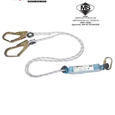 WORKGard Energy Absorber Double Lanyards with Scaffold Hooks and Twist Lock Karabiner