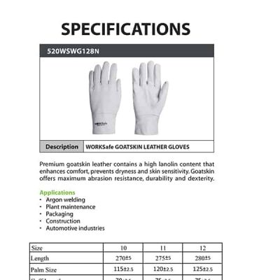 WORKSafe® LEATHER WELDING GLOVES (112G)