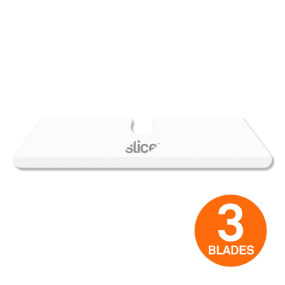 SLICE 10526 REPLACEMENT BLADE, LARGE SLICE BOX CUTTER BLADE, CERAMIC WHITE, ROUNDED TIP (PACK OF 3)