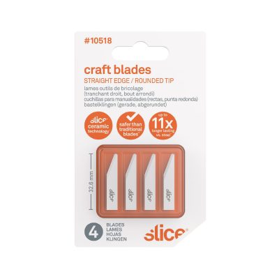 SLICE 10518 REPLACEMENT BLADES, CRAFT BLADE, ANGLED, CERAMIC, WHITE, #S2 (PACK OF 4)
