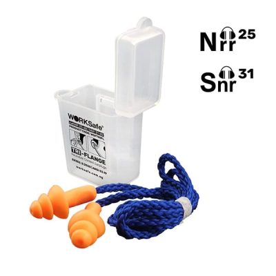 WORKSAFE TRI-FLANGE PLUGS, CORDED IN BB BOX W CHAIN, SNR 31DB, NRR 25DB (100PAIR/BOX) 210WSPTRIFL