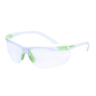 WORKSafe® E3050601 Wider, WHITE/GREEN FRAME, CLEAR AF LENS