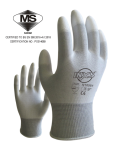13G POLYESTER FIBER WITH POLYURETHANE FINGER-COATED GLOVES (WHITE), (1PR/PCK, 12PRS/BAG, 72PRS/CTN)